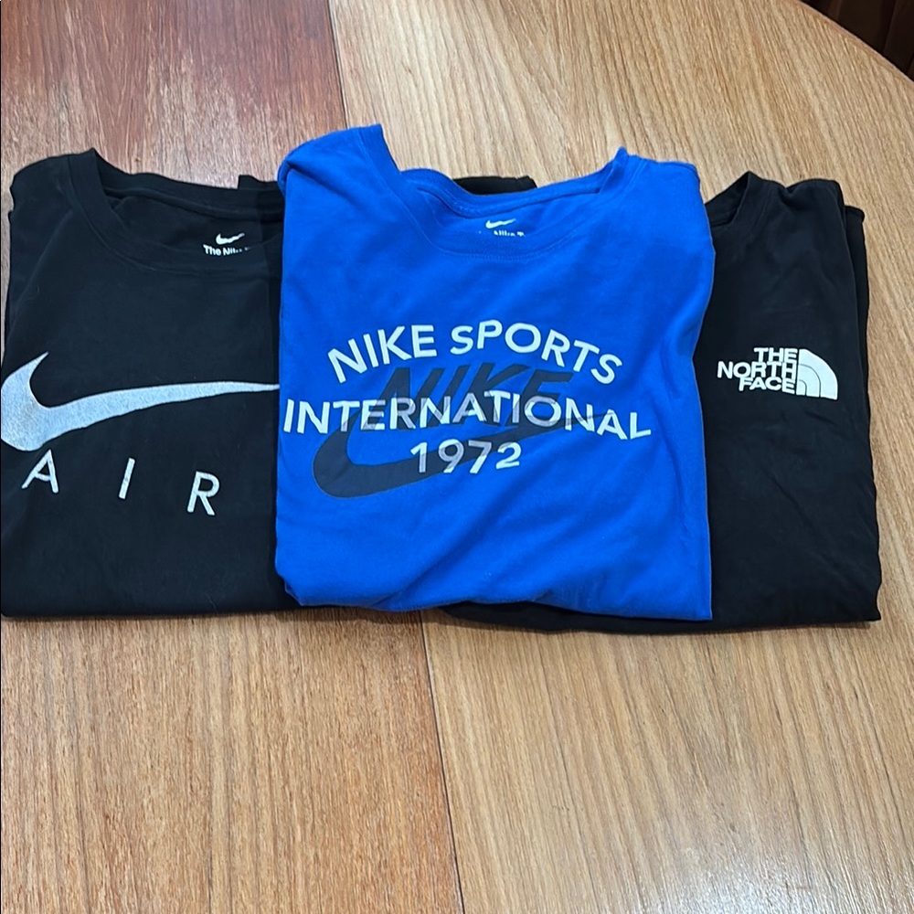 3 total Nike and North Face Tees
